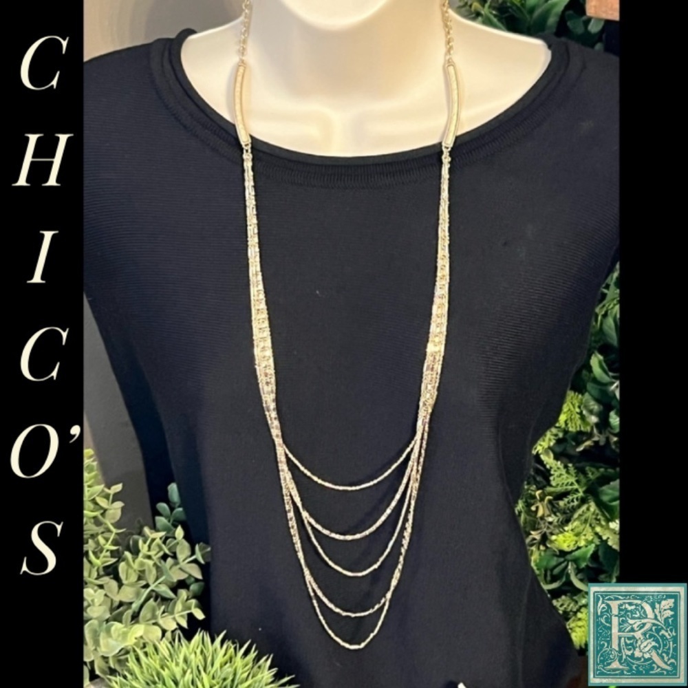 Chico’s five strand gold tone necklace​